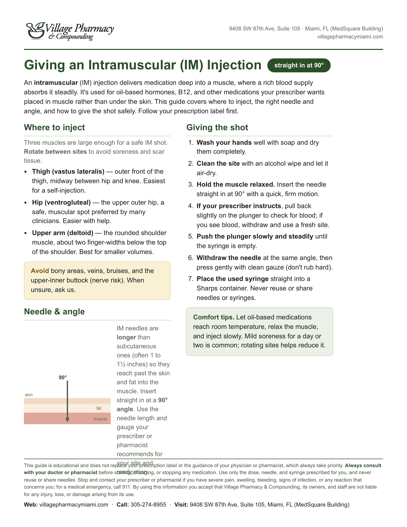 Intramuscular (IM) Injection — printable PDF preview
