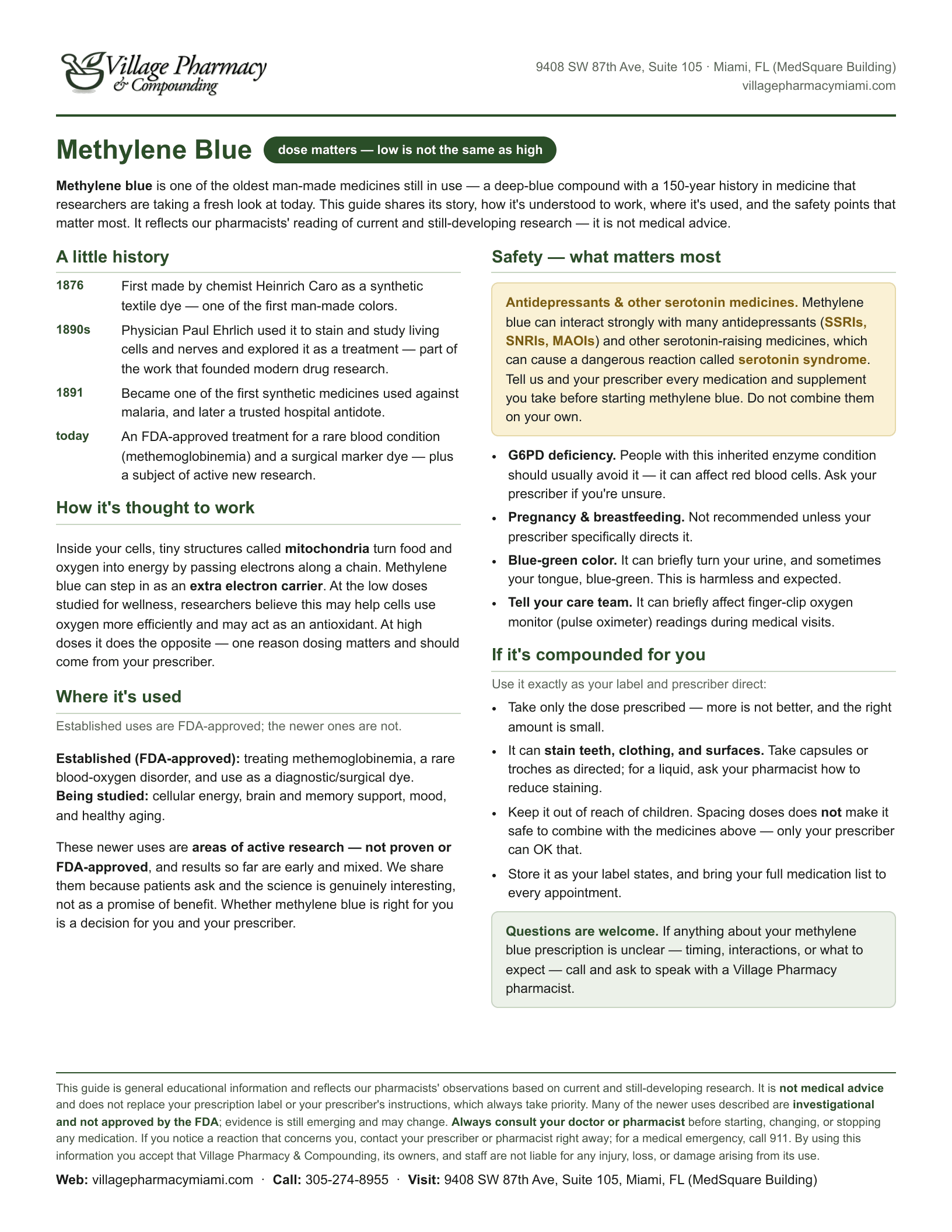 Methylene Blue — printable PDF preview