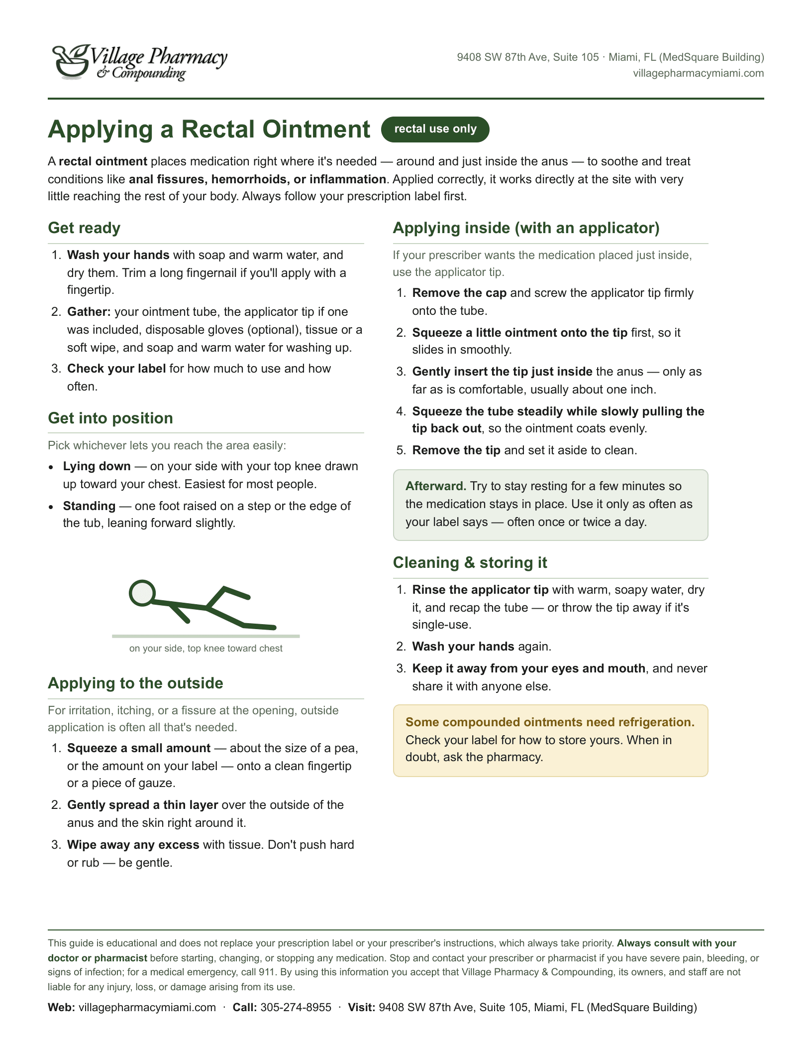 Applying a Rectal Ointment — printable PDF preview