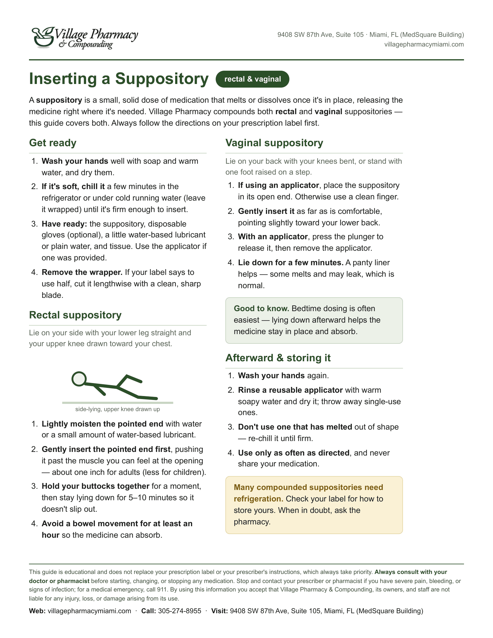 Inserting a Suppository — printable PDF preview