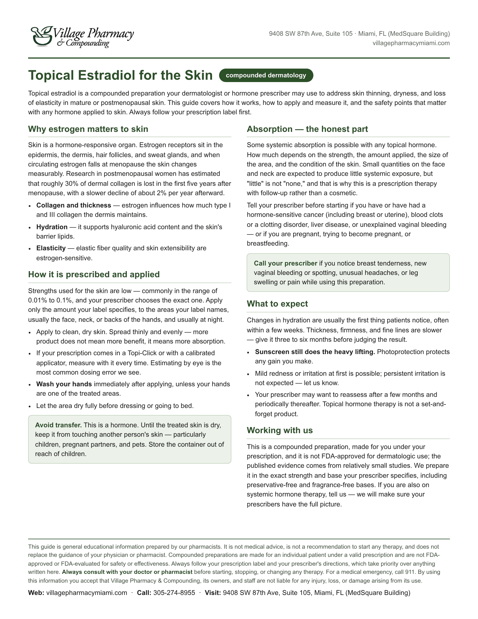 Topical Estradiol for the Skin — printable PDF preview