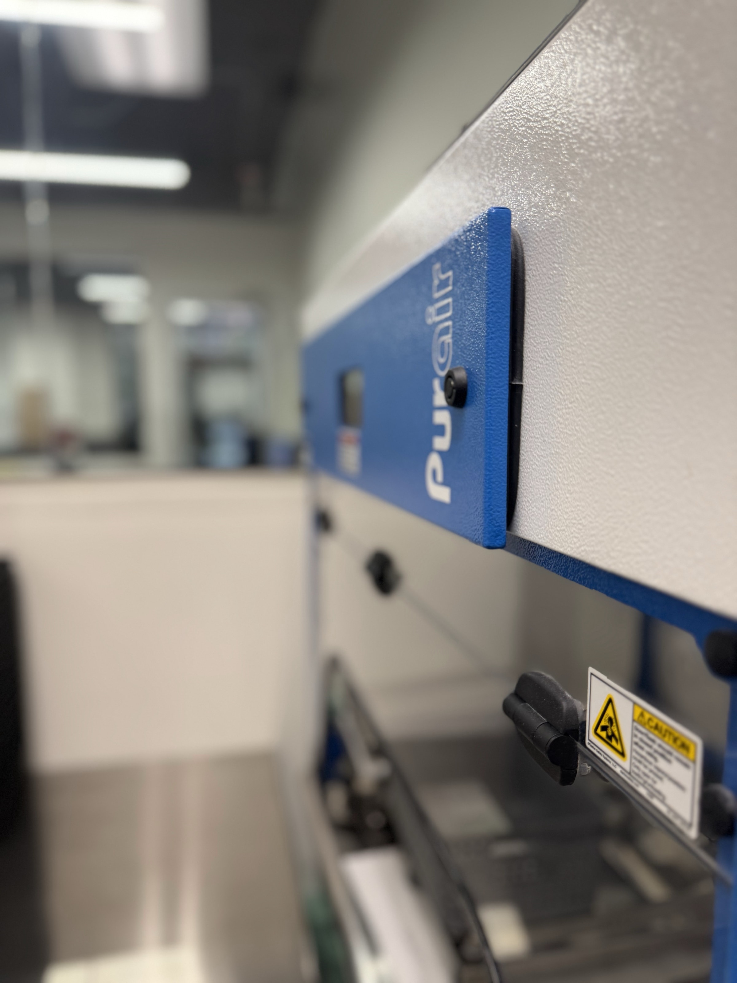Close-up of the ventilated compounding hood in the Village Pharmacy lab